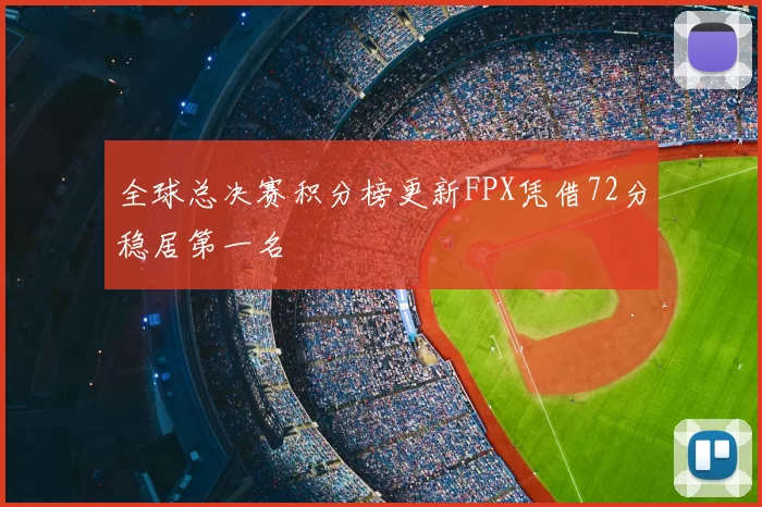 全球总决赛积分榜更新FPX凭借72分稳居第一名